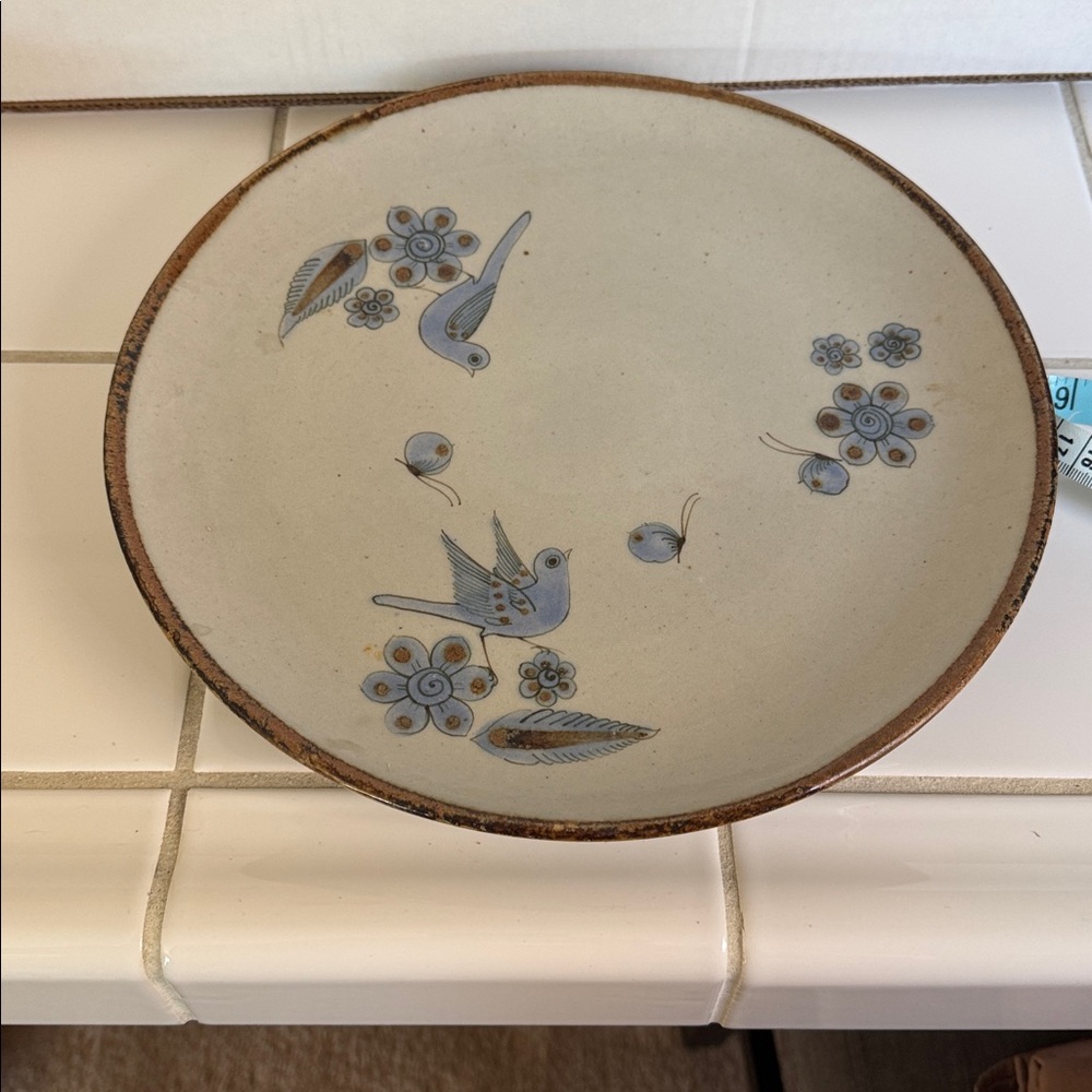 Ken Edwards Mexican TONALA POTTERY El Palomar 11.5 “ plate #2 🐈‍⬛